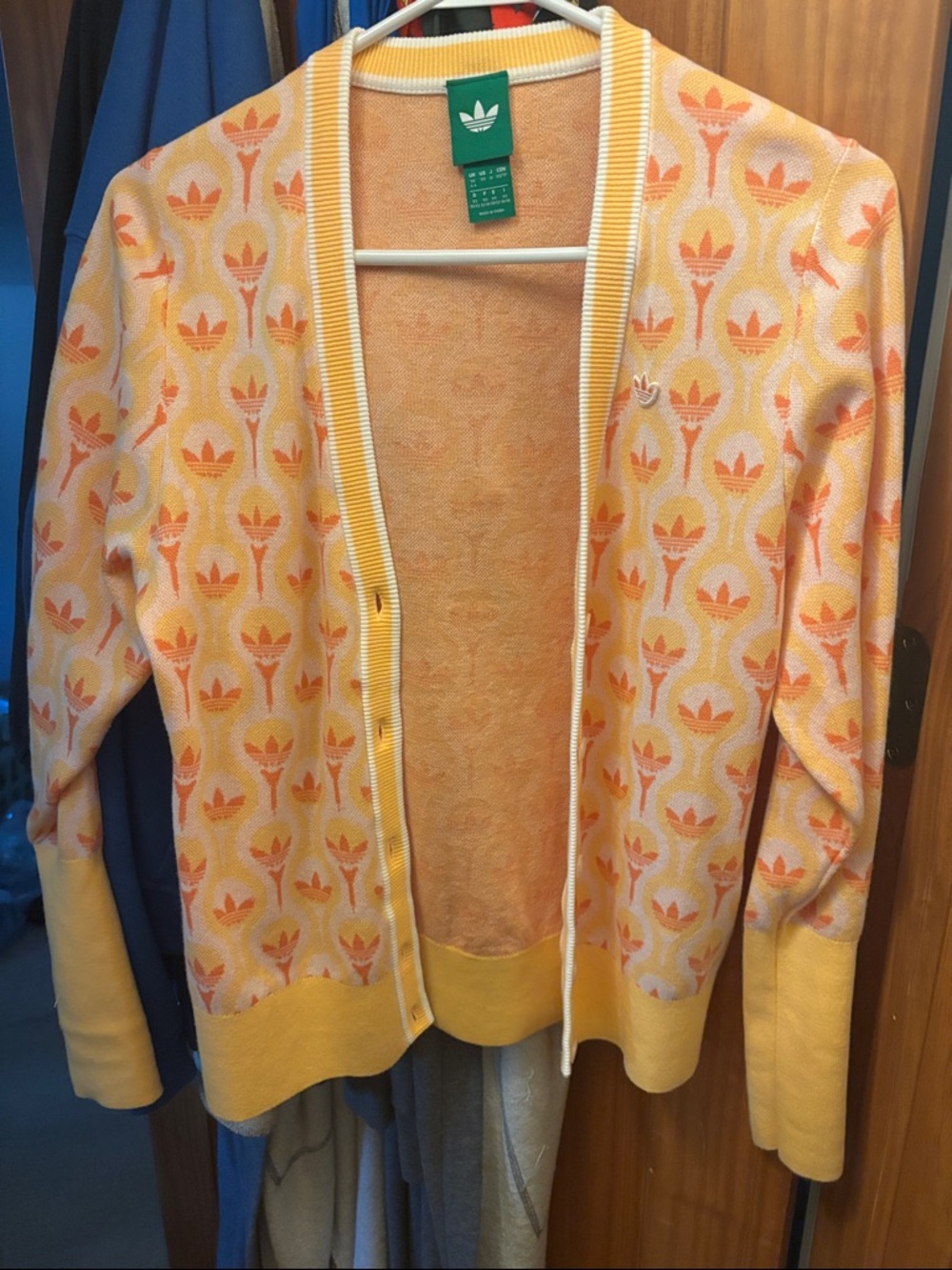 adidas Originals Women's All-Over Cardigan Golf Sweater size XS